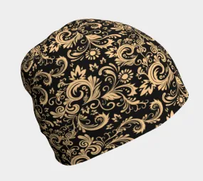 Oriental Floral Pattern - Onyx | Beanie | Mandalazed