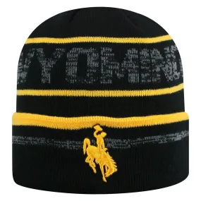 Wyoming Cowboys TOW Black Striped "Effect" Style Cuffed Knit Beanie Cap