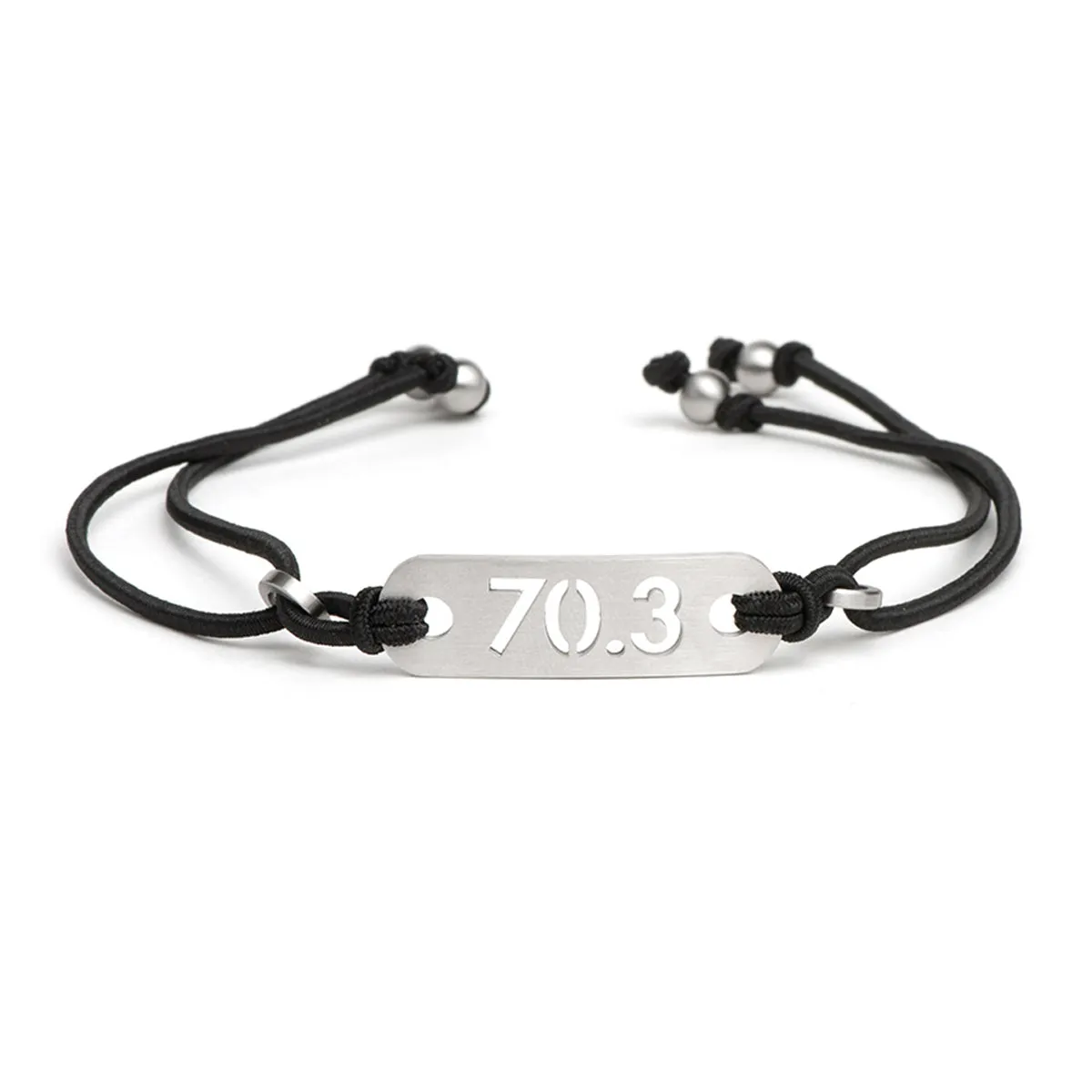 70.3 Half Iron Distance Triathlon Black Bracelet - Tie Stretch Adjustable