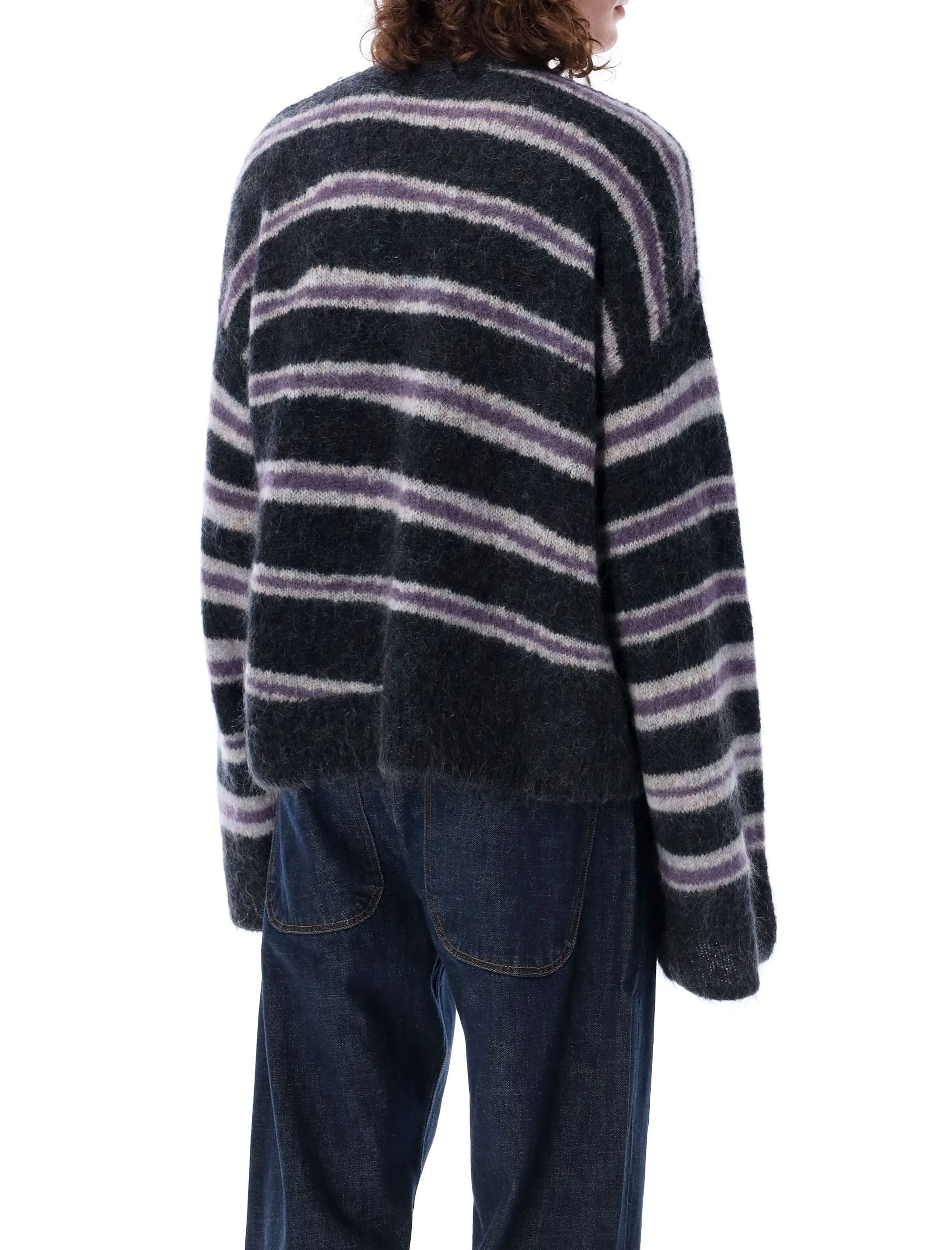 ACNE STUDIOS Men's Oversized Striped Crop Sweater - Size L