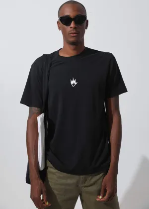 Afends Mens Flame Logo - Retro Fit Tee - Black