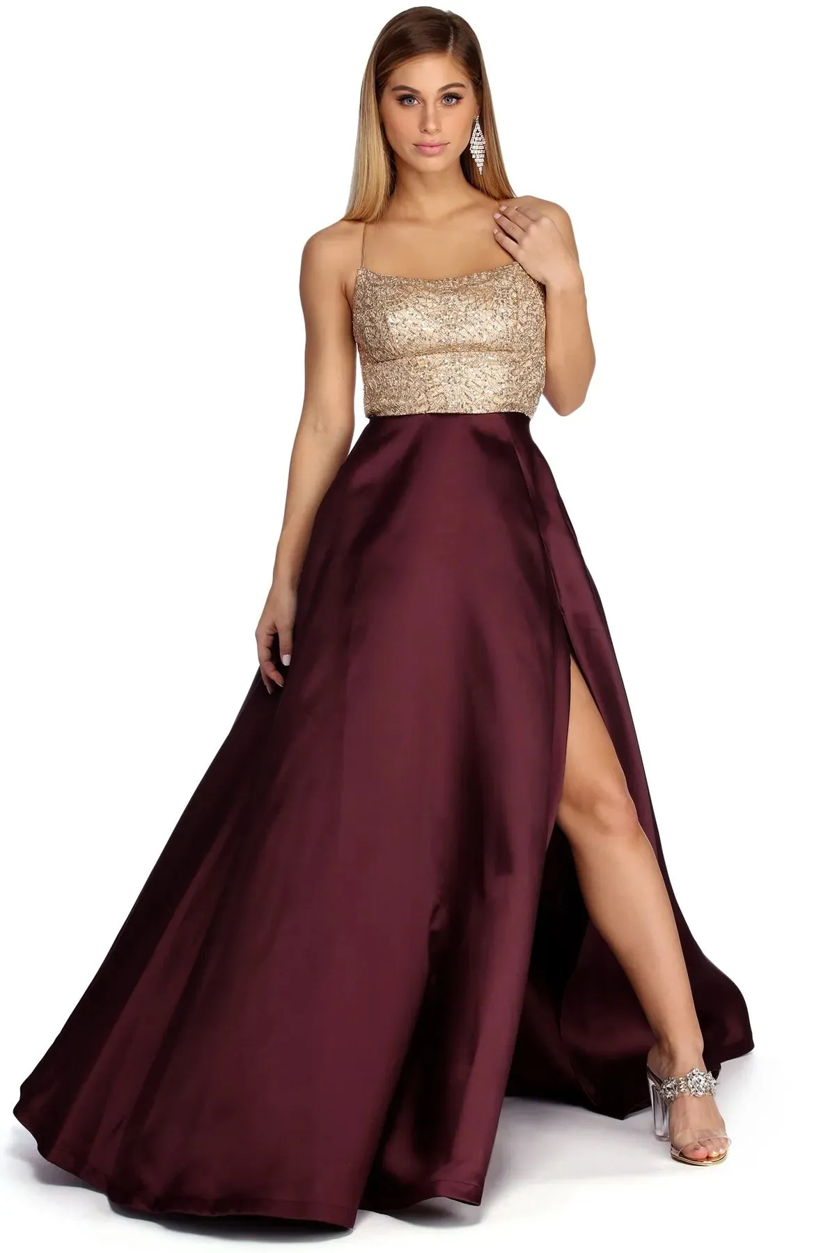 Alice Formal Metallic Satin Dress