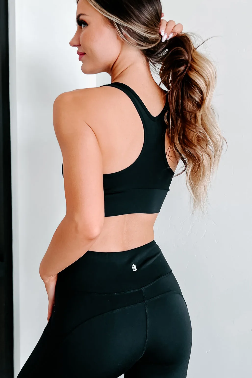 Always Moving Two Piece Top & Leggings Set (Black)