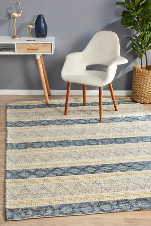 Amaya Impression Silver and Denim Rug