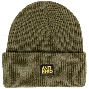 ANTIHERO LIL BLACK HERO CUFF BEANIE OLIVE/BLACK/YELLOW