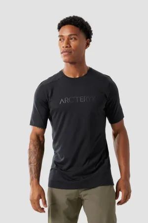 Arc'teryx Men's Ionia Merino Wool Arc'World Logo SS Shirt in Black