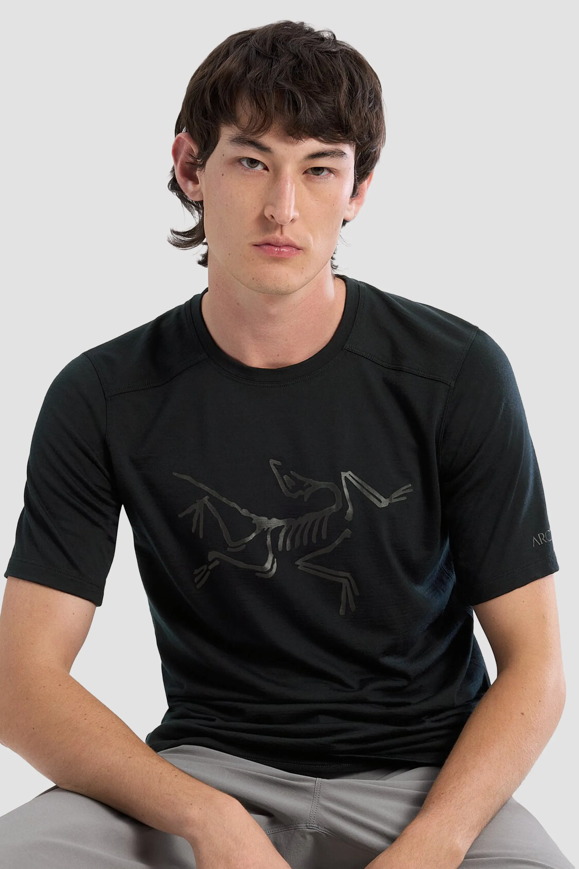 Arc'teryx Men's Ionia Merino Wool Logo SS T-Shirt in Black