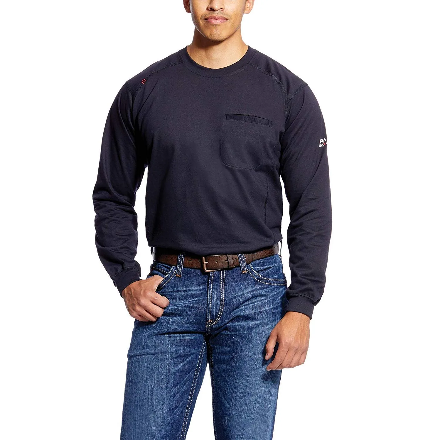 Ariat Men's Flame Resistant Air Crew Long Sleeve Work Utility Tee Shirt