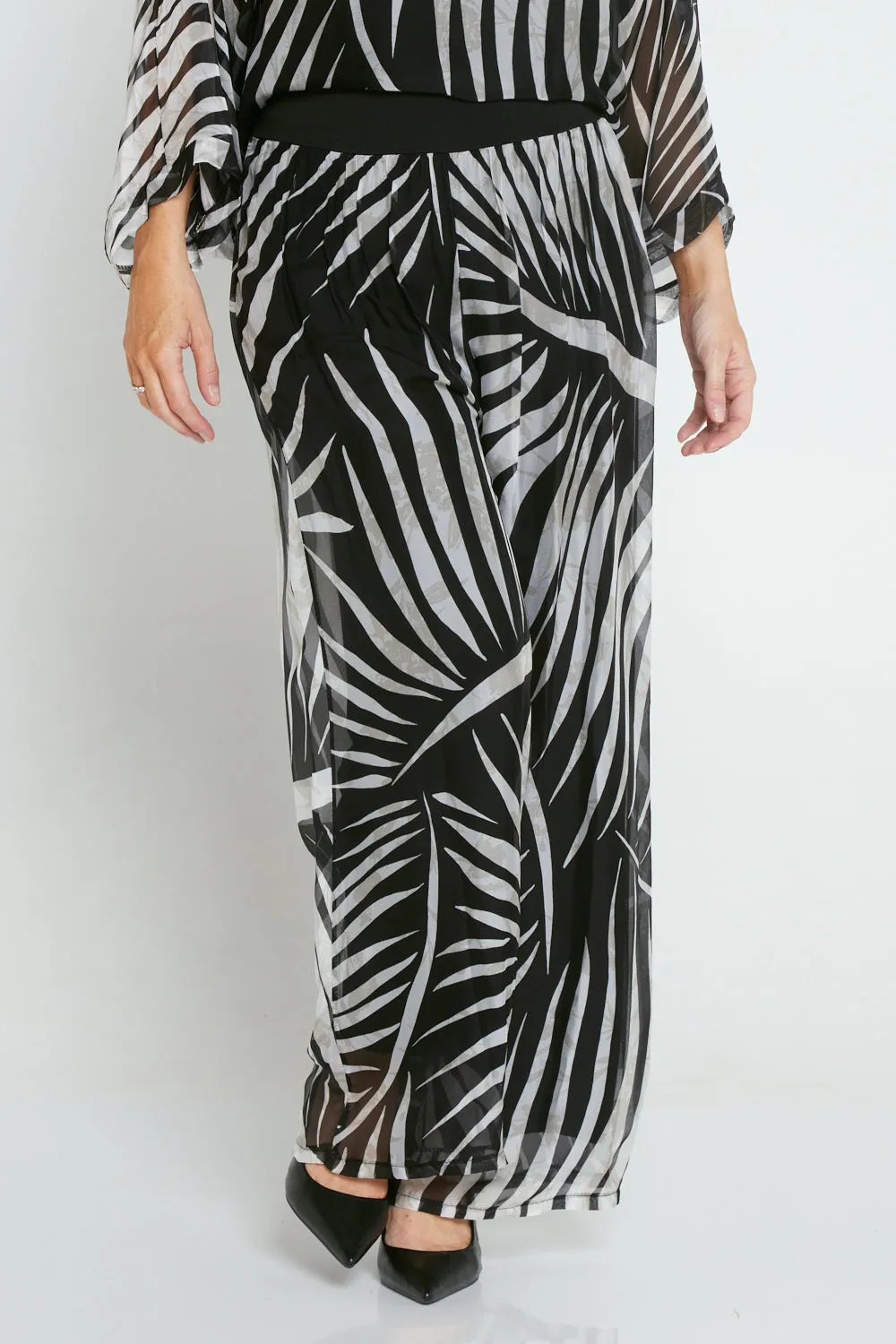 Arlette Silk Pants - Evening Palms