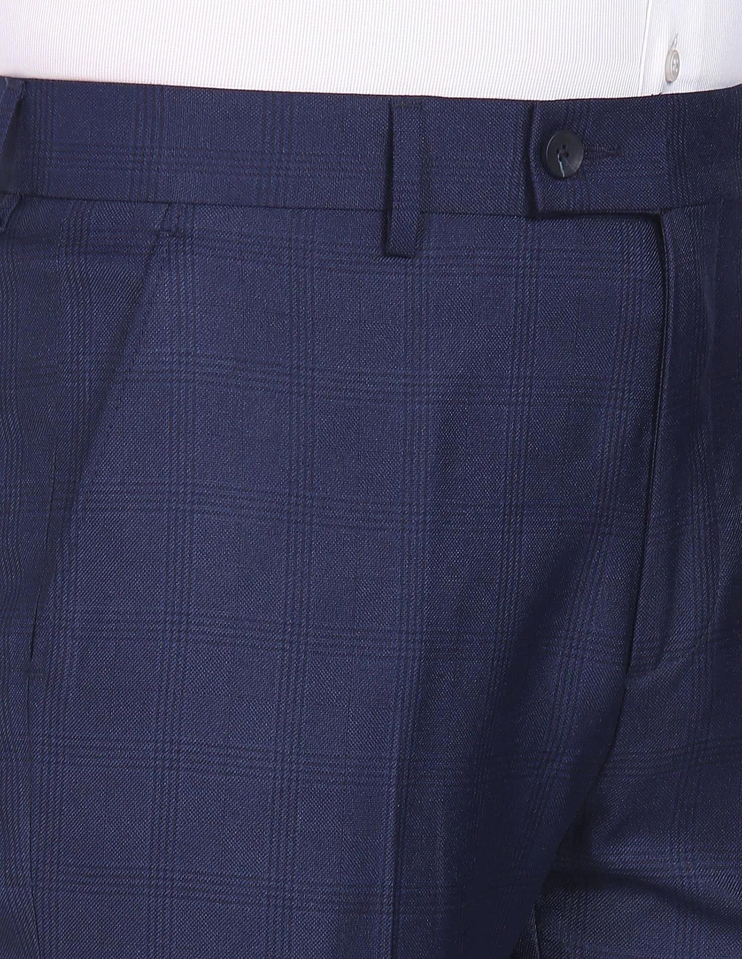 Arrow Dark Blue Checkered Formal Trouser (ARADOTR2722_30)