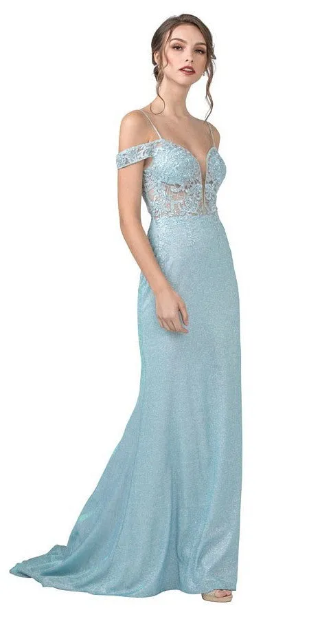 Aspeed L2357 Long Dress with Illusion Appliqued Bodice