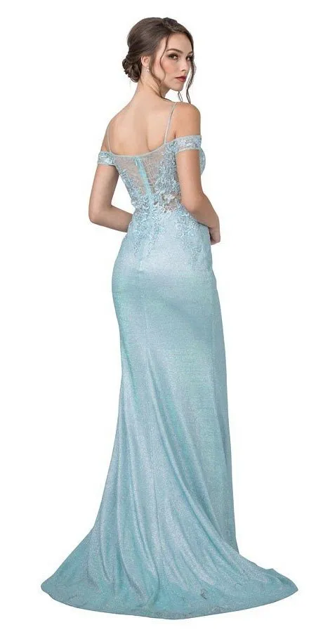 Aspeed L2357 Long Dress with Illusion Appliqued Bodice