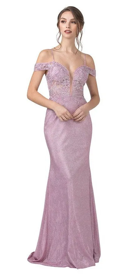 Aspeed L2357 Long Dress with Illusion Appliqued Bodice