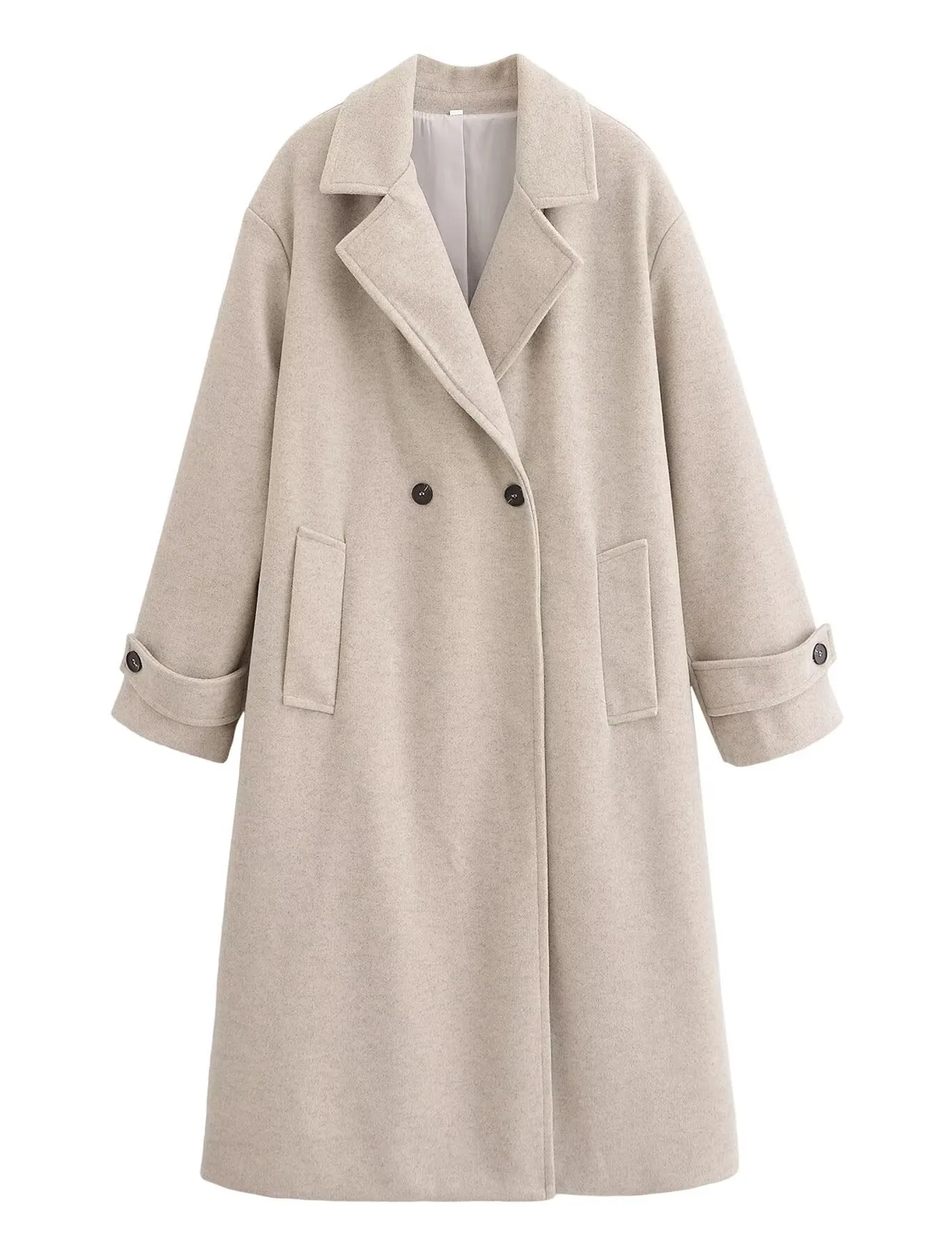 Autumn Women Street Woolen Trench Coat Overcoat Coat