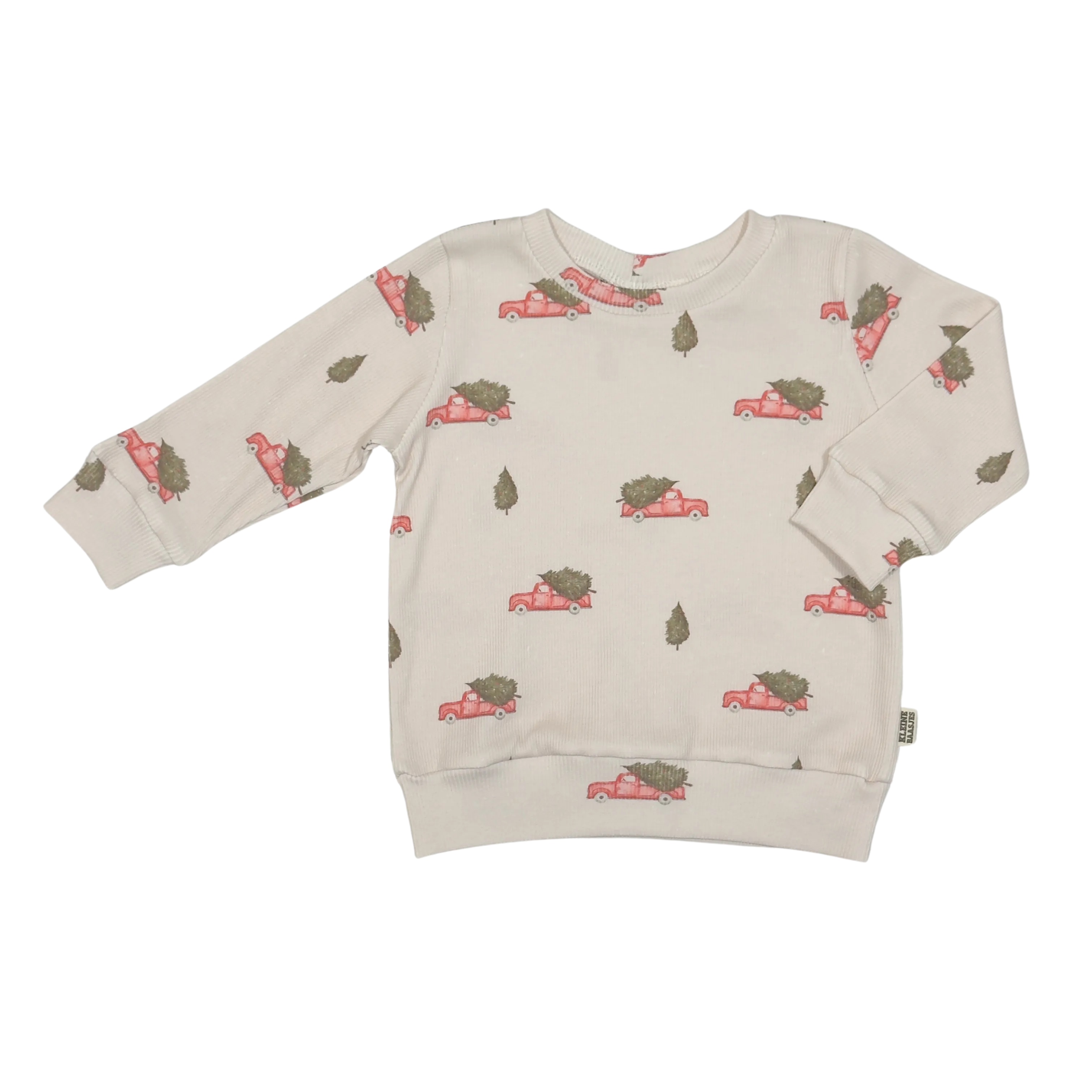 Baby en Kids Sweater Rib Kerst Auto Rood