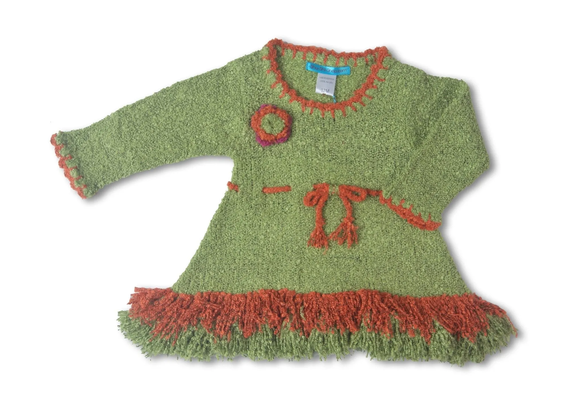 Baby Girls' Long Sleeves Dress with Fringes