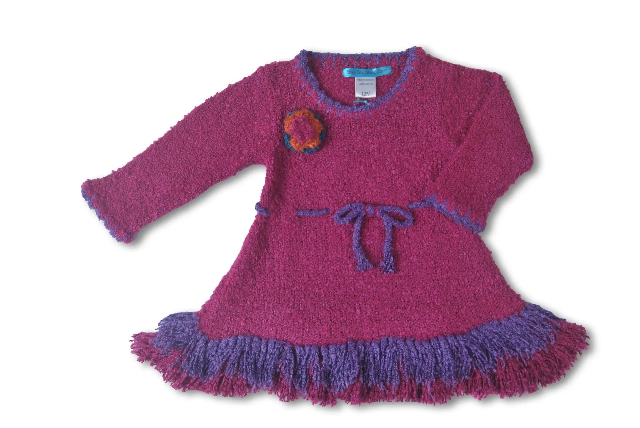 Baby Girls' Long Sleeves Dress with Fringes