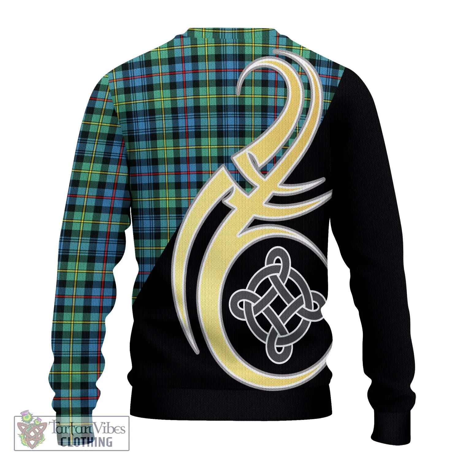 Bailey Ancient Tartan Ugly Sweater with Family Crest and Celtic Symbol Style