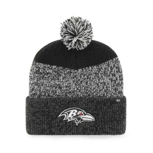 Baltimore Ravens '47 Brand "Static" Thick Knit Cuffed Poofball Beanie Hat Cap