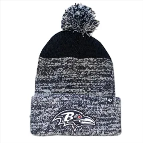 Baltimore Ravens Static Cuff Heather Gray, Red, & Black Knit Beanie