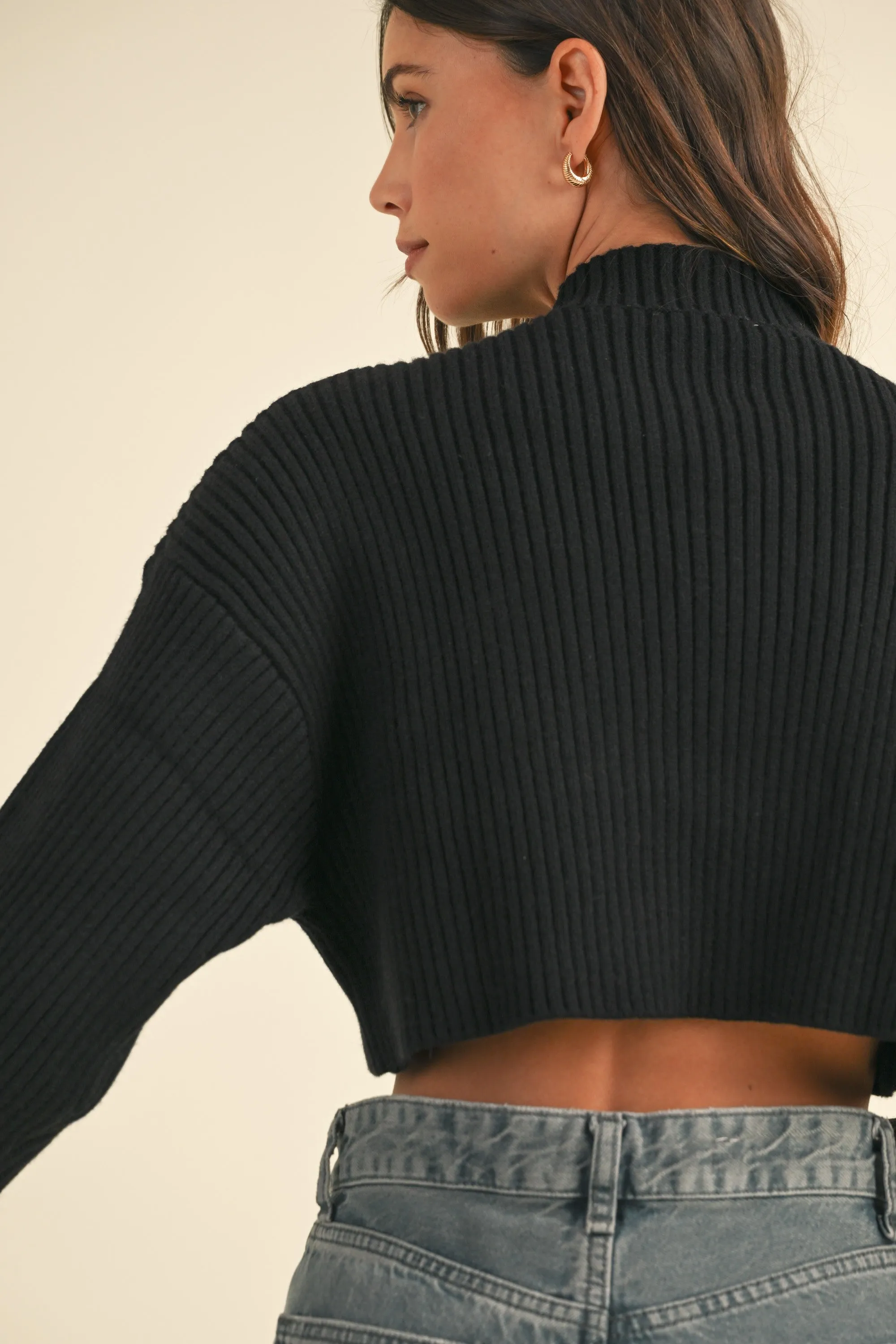 Basic Ribbed Crop Sweater