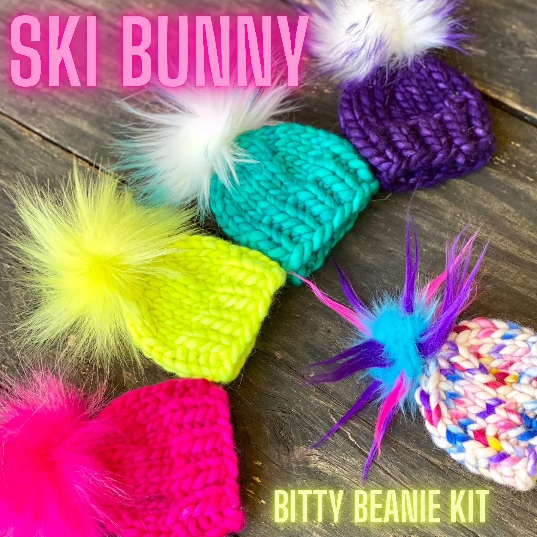 Bitty Beanies KNITTING KIT to make 5 bitty beanies super bulky gift holiday xmas winter