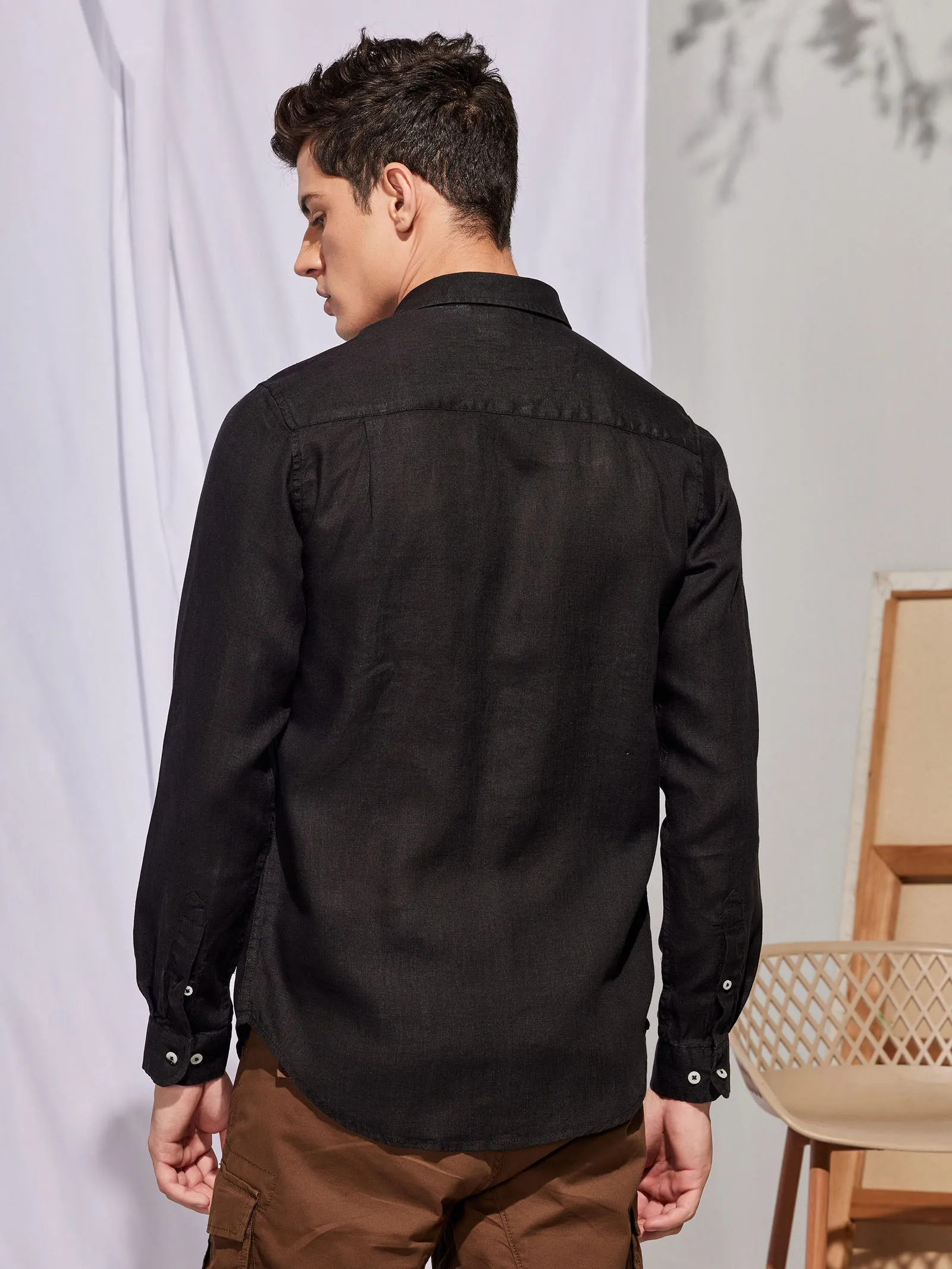 Black Royal Linen Shirt