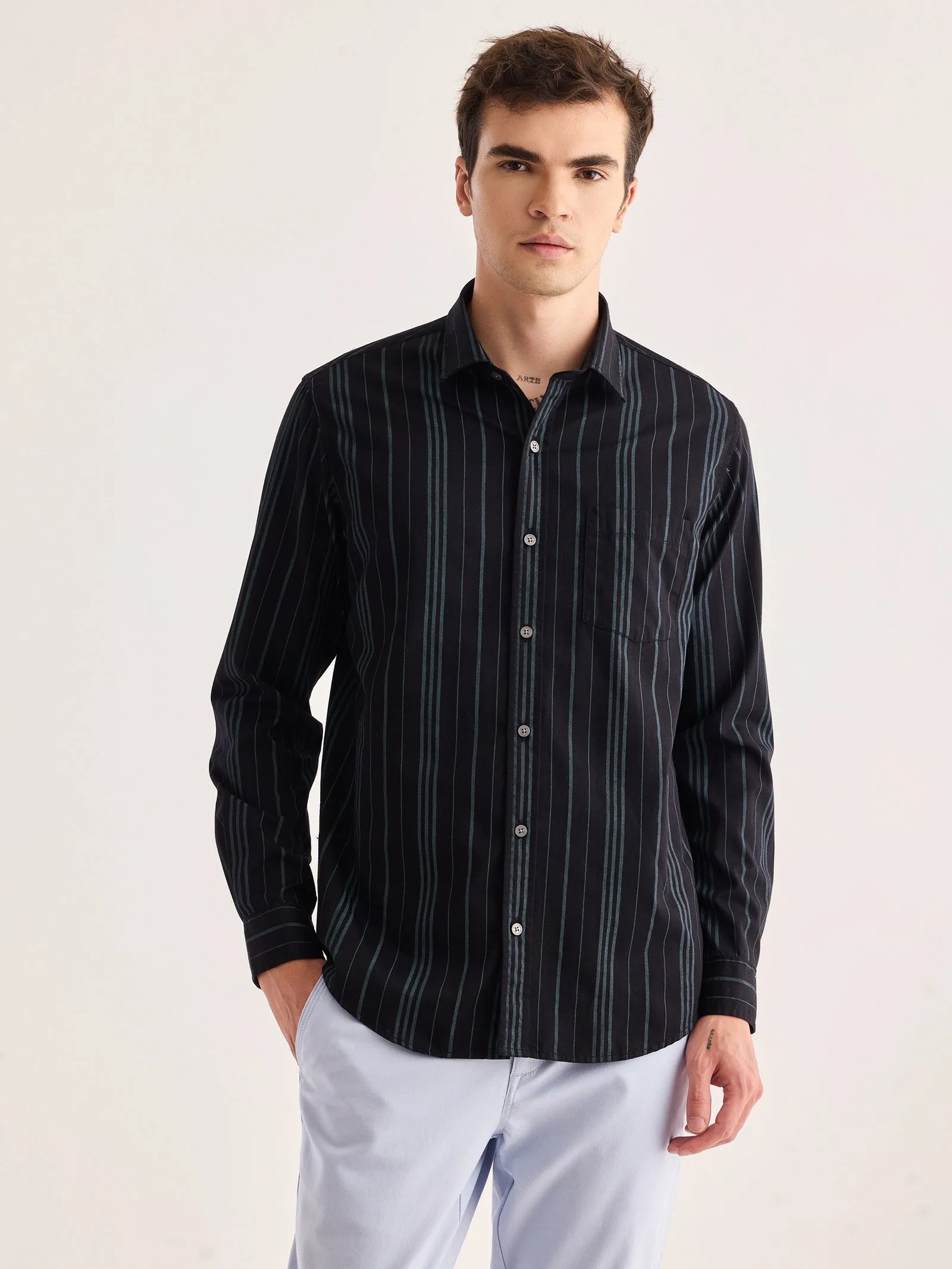 Black Striped Shirt