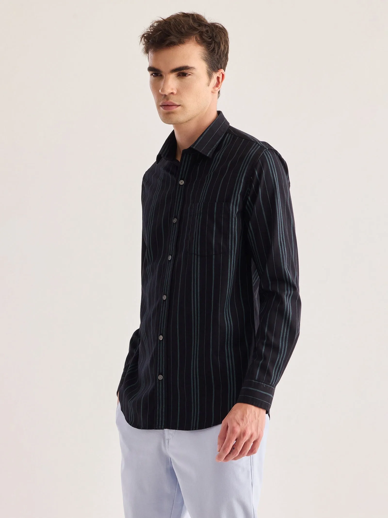 Black Striped Shirt