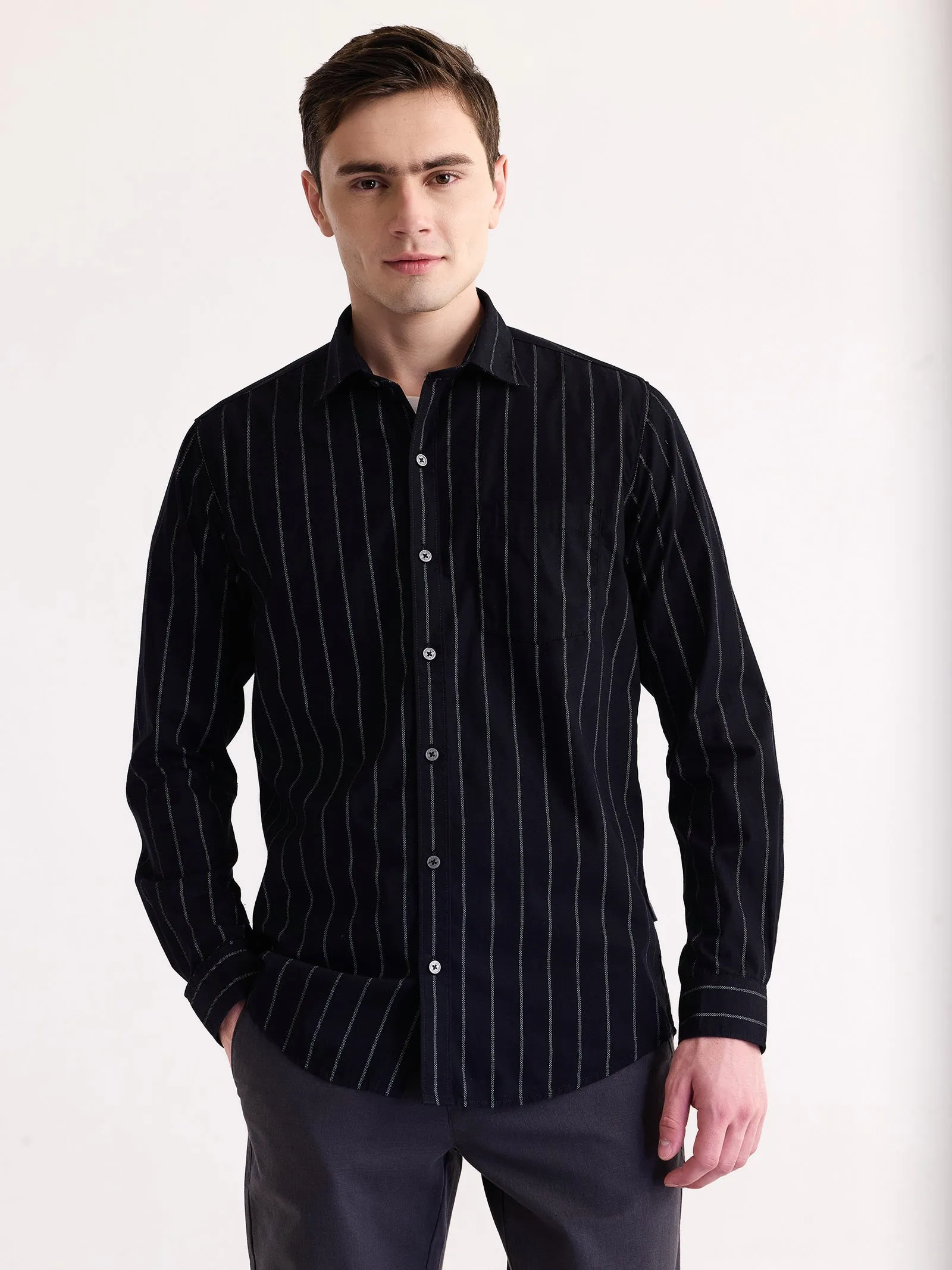 Black Striped Shirt