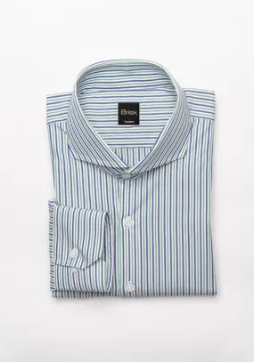 Blue Green Pencil Stripes Shirt - Wrinkle Resistant