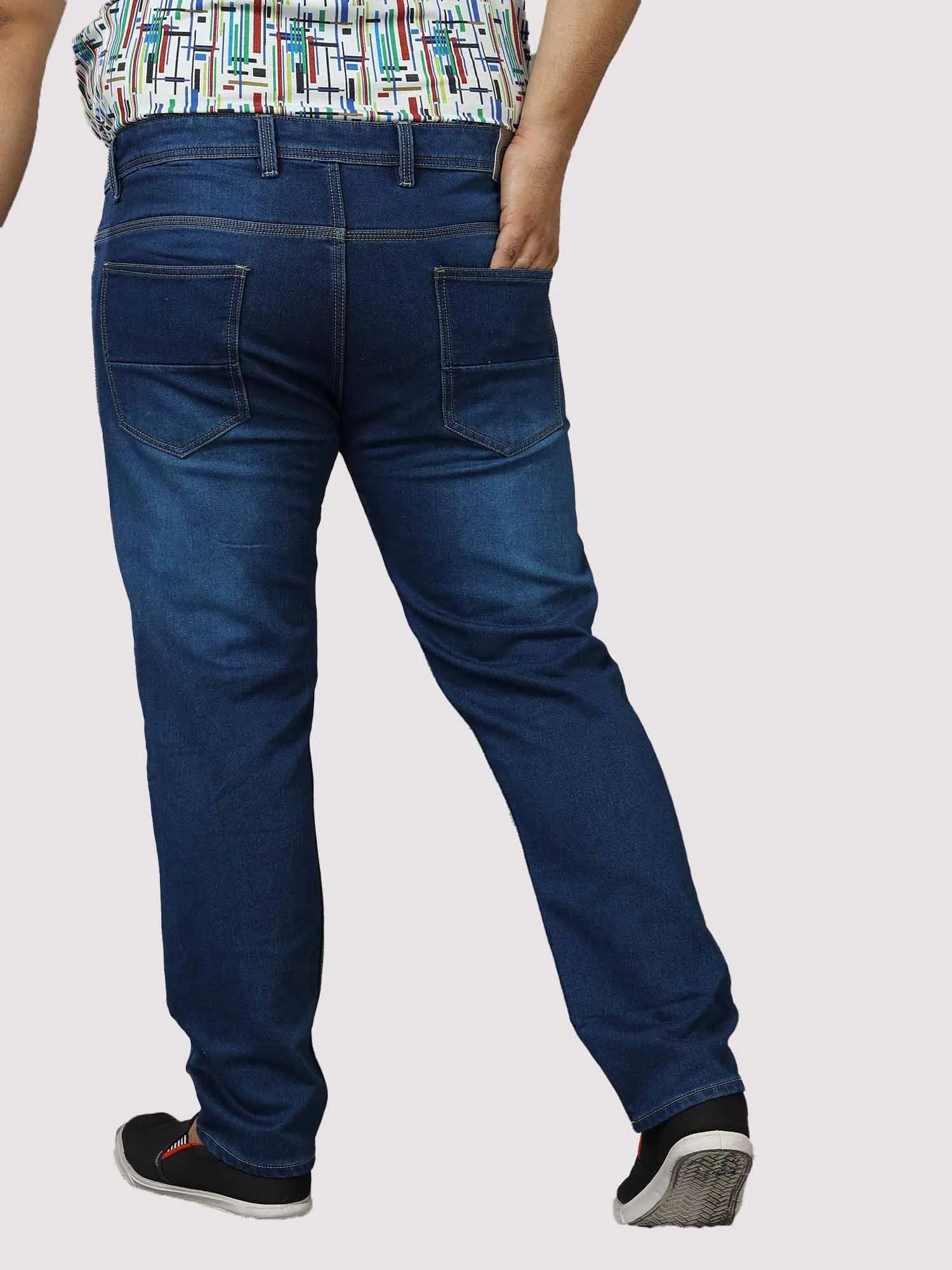 Blue Stretchable Jeans Men's Plus Size