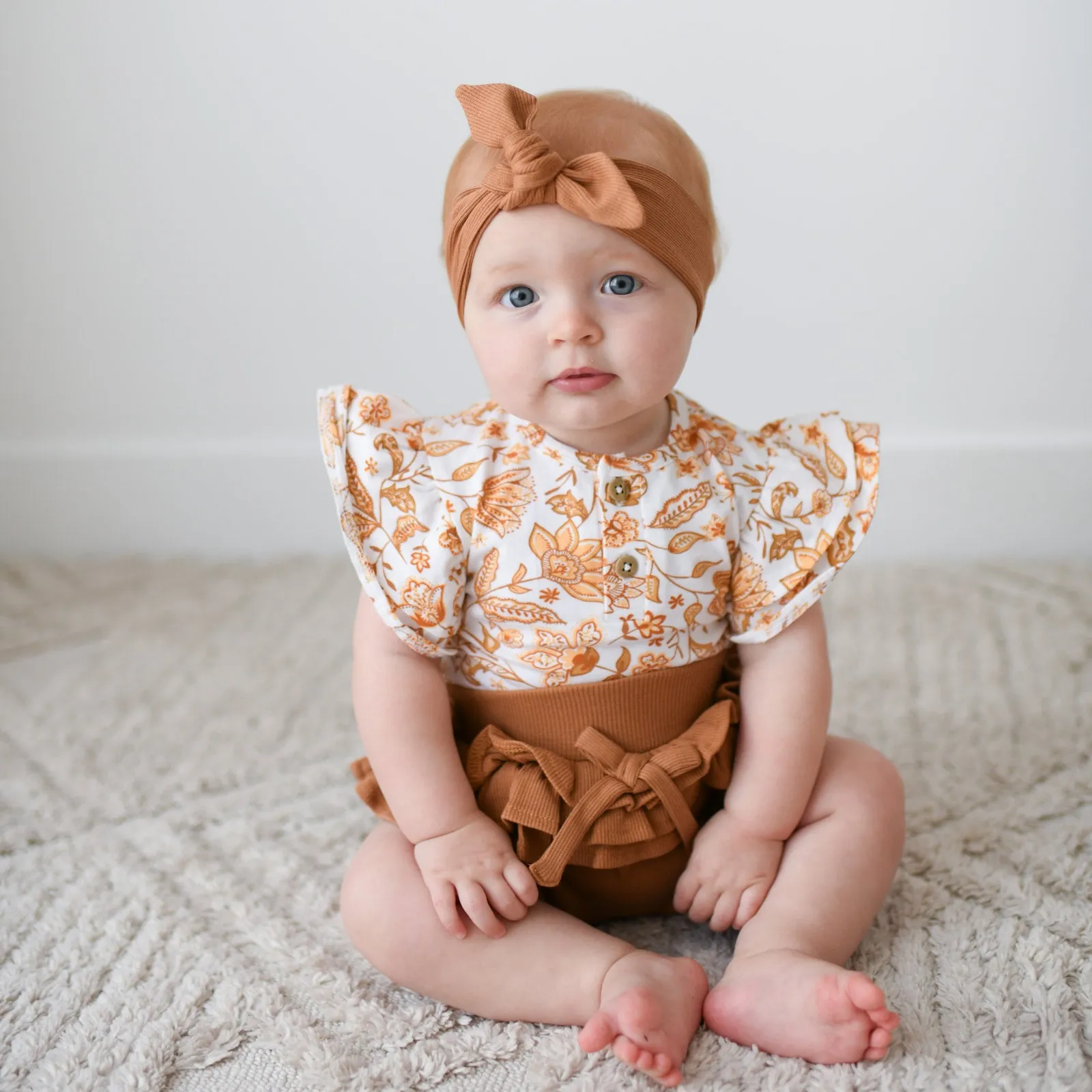 BOHEME flutter short sleeve organic cotton bodysuit