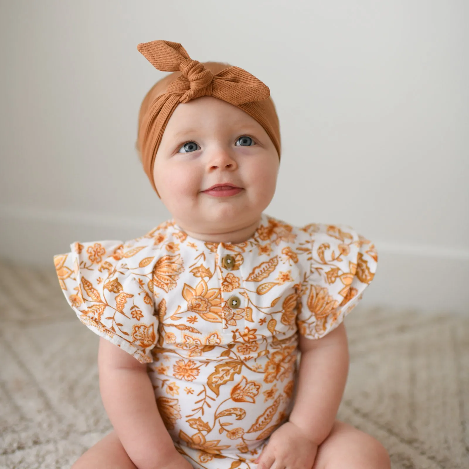 BOHEME flutter short sleeve organic cotton bodysuit