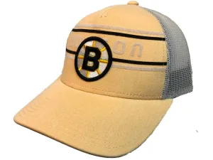 Boston Bruins Adidas Pastel Yellow CCM Vintage Mesh Structured Snapback Hat Cap