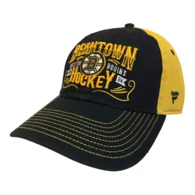 Boston Bruins Fanatics Black & Yellow "Beantown Hockey" Adj. Slouch Hat Cap