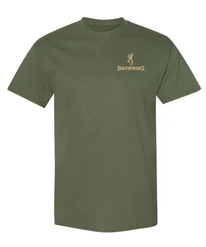 Browning Crosshair Buck (Military Green) - Mens T-Shirt