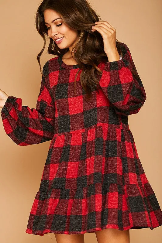 Buffalo Plaid Knit Dress - FINAL SALE