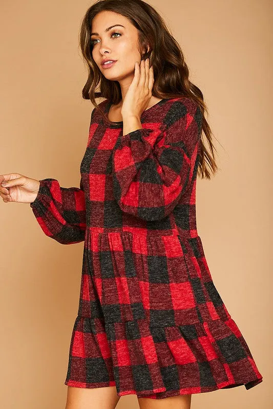 Buffalo Plaid Knit Dress - FINAL SALE