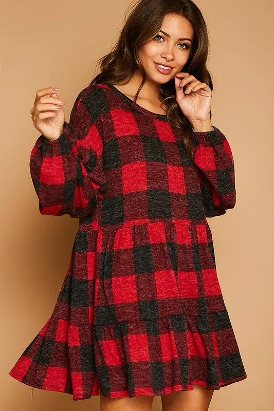 Buffalo Plaid Knit Dress - FINAL SALE