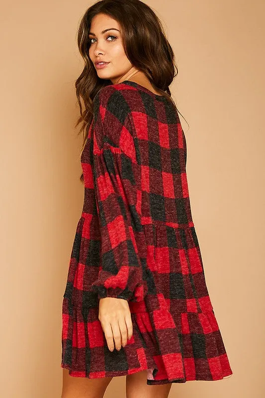 Buffalo Plaid Knit Dress - FINAL SALE