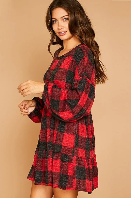 Buffalo Plaid Knit Dress - FINAL SALE