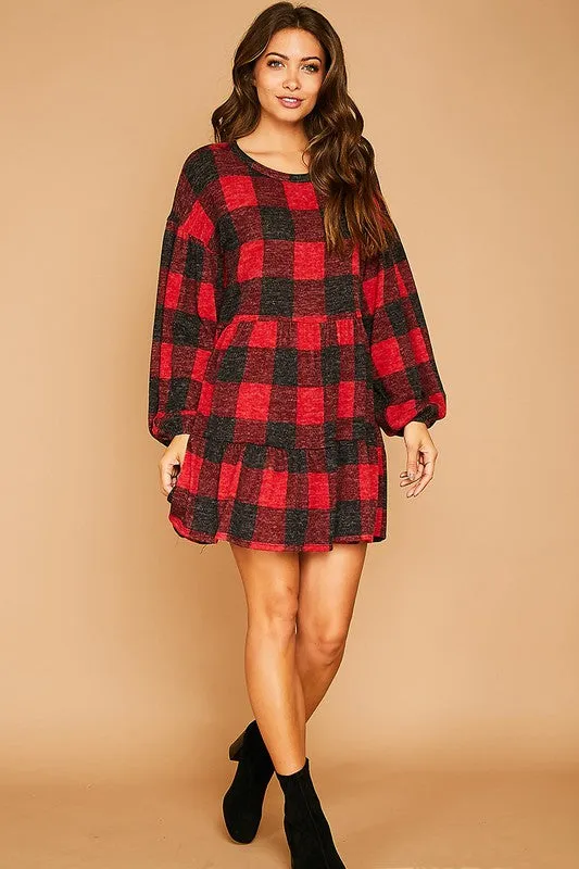 Buffalo Plaid Knit Dress - FINAL SALE