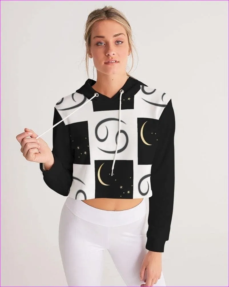 Cancer Moon Womens Cropped Hoodie