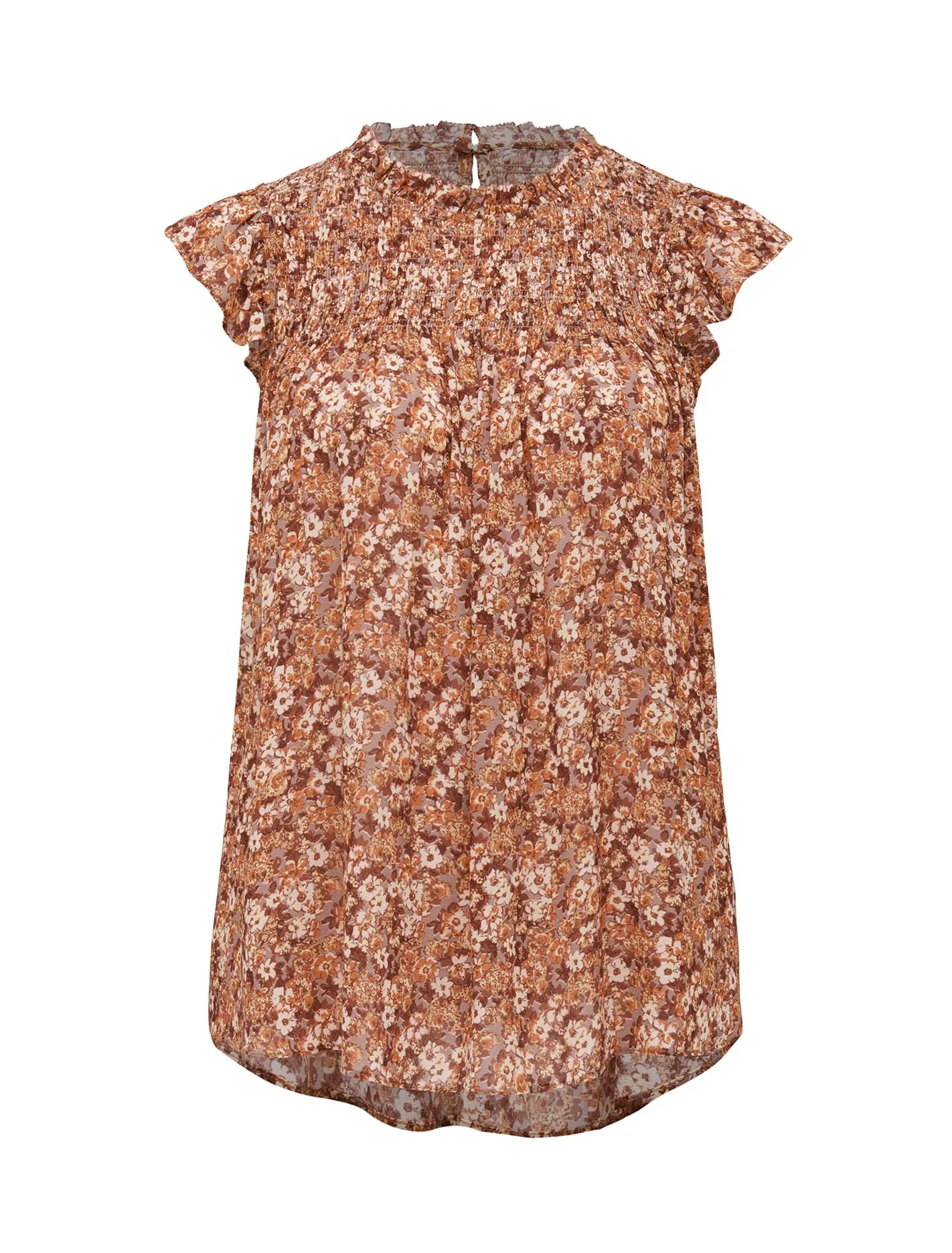 Cassandra Shirred Yoke Sleeveless Blouse