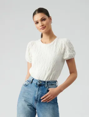 Cassidy Puff Sleeve Lace Tee