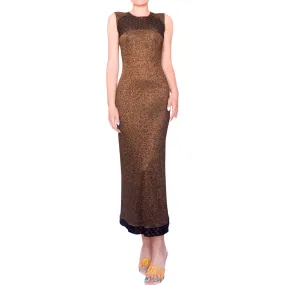 Christian LaCroix 1990's maxi copper dress