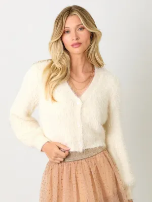 Cloud Puff Crop Cardigan - Ivory