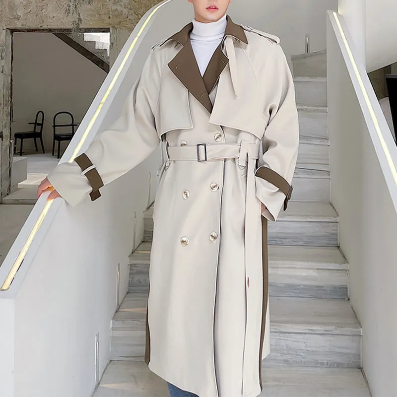 Contrast Loose Over Knee Trench Coat