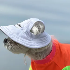 Cooling Dog with UPF50   Full Brim Hat - Perfect White